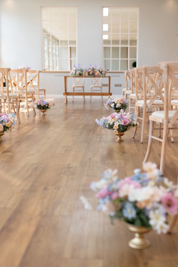 Hire and Admire wedding flowers styled at a real wedding
